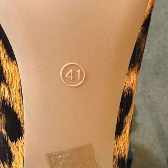 New Leopard & Gold Patent Leather Heels Size 41 (9-9.5) - Picture 6 of 9